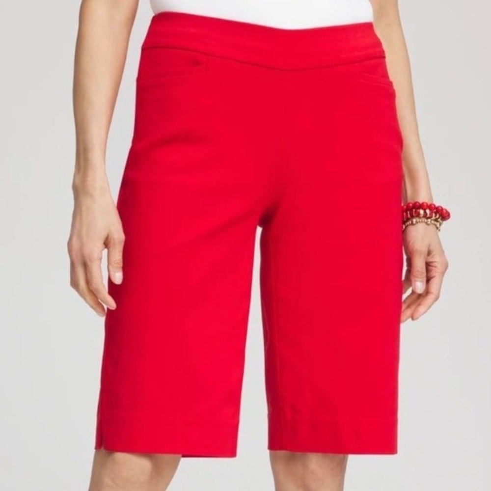 Chicos Brigitte So Slimming Slim Shorts Red Flame Scarlet Size 1 US 8 NWT $60
